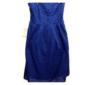 Strapless navy dress